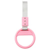 Train Bus - Silver & Pink PVC Plastic Round Ring Handle Strap