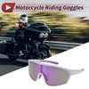 Set Motorcycle Riding Goggles Purple Lens White Purple Frame PC UV400
