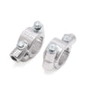 2 x 9mm Thread 1in Handlebar Mirror Holder Clamp Adaptor Silver Tone
