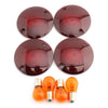 Harley Davidson Road King Amber Turn Signal Light Bulbs & Red Lens Cover (1994-2010)