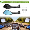 M8/M10 Polygonal Rear View Mirrors Black Aluminum Alloy 1 Set