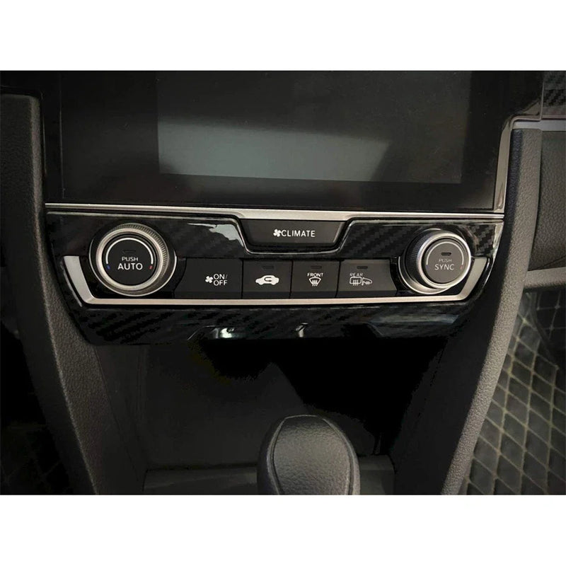 Honda Civic Carbon Fiber Center Console A/C Switch Cover Trim (2016-2021)