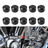 Harley Dyna Softail 10 x CNC 11mm-14.6mm Engine Bolt Topper Caps Covers