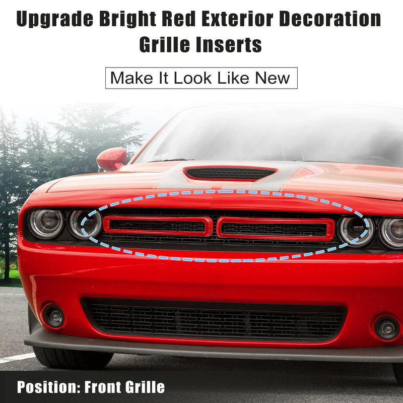 Dodge Challenger (2015-2022) Red Front Grill Mesh Grille Inserts Trim Exterior