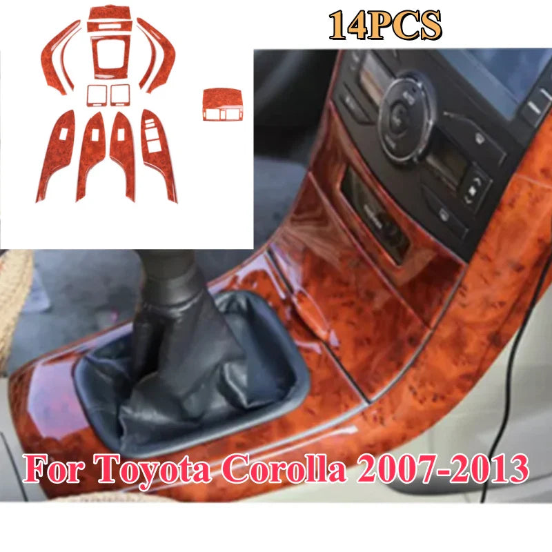 Toyota Corolla 14PCS Peach Wood Grain Interior Trim Kit (2007–2013)