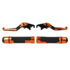 Kawasaki ZX6RR Orange Extendable Brake Clutch Levers Grips Set (2003-2004)