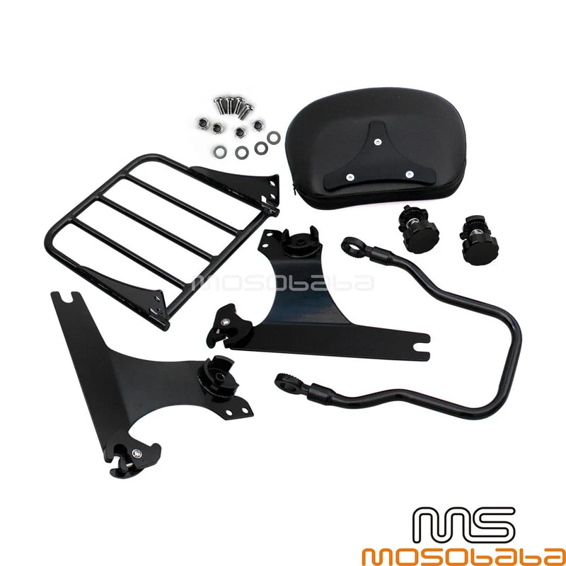 Harley Dyna Super Glide Detachable Backrest Sissy Bar Rack Set (2005)