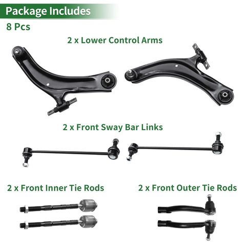 Nissan Rogue 8pcs Front Suspension Control Arm Kit (2014-2015)