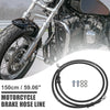 Motorcycle Brake Line Oil Hose Pipe with Spring 150cm Black
