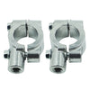 Motorcycles Silver 25MM M10 Rearview Mirror Mount Holders Adapter Clamp