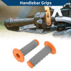 Motorcycle 1 Pair 22 x 24 mm Hand Grips Cover Soft Rubber Orange