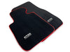 BMW M6 Series F12 (2012-2019) - Black Red Rounds Premium Floor Mats