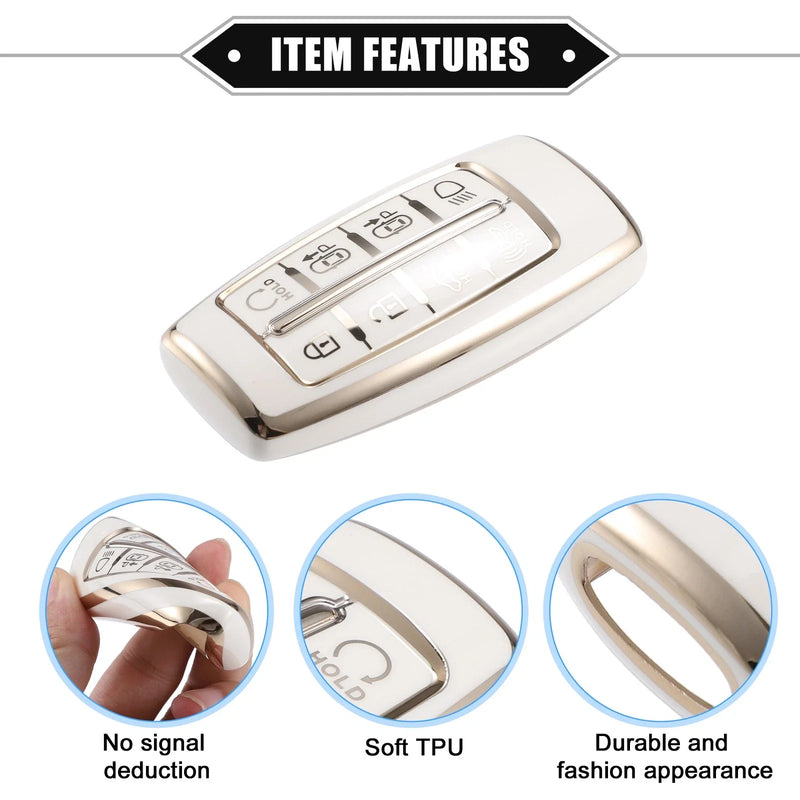 Hyundai G80 GV80 8 Button TPU White Keyless Smart Key Fob Case (2021-2023)