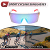 1 Motorcycle Riding Goggles Green Lens White Frame PC Cycling Sunglasses