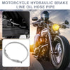 23.62" 10mm Motorcycle Hydraulic Brake Line Oil Hose Stainless Steel Silver Tone