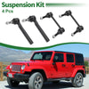 Jeep 4 Pcs Front Suspension Kit Outer Tie Rod Ends Sway Bar Link