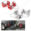 Jeep Wrangler JK Hood Catch Lock Latches Kit Red/Chrome (2007-2017)