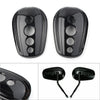 Harley Dyna, Street Glide, Softail, Sportster Black Oval Rearview Mirror Covers