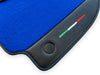 Ferrari 488 Spider - Carbon Fiber Leather Blue Floor Mats (2015-2020)