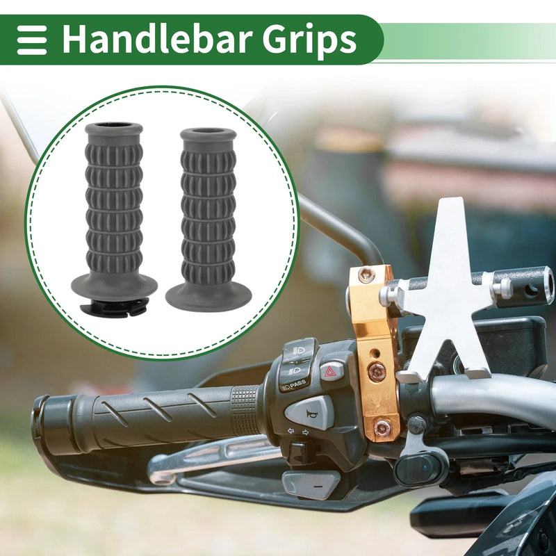 Motorcycle 7/8" 22mm Hand Grips TPU Dark Gray