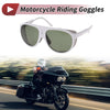 1 Pc Motorcycle Riding Goggles Green Lens White Frame Tri-acetel Cellulose