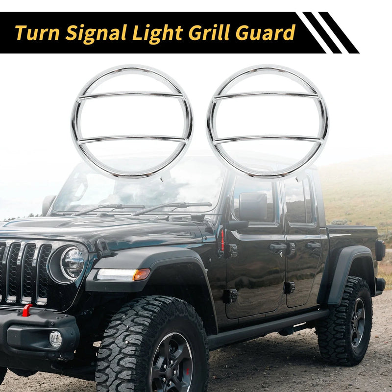 Jeep Wrangler 2 x Turn Signal Light Grill Guard Protector Caps (2007-2017)