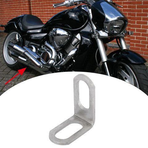 Motorcycle 23mm Exhaust Pipe Bracket L-Shape Muffler Mounting Clamp