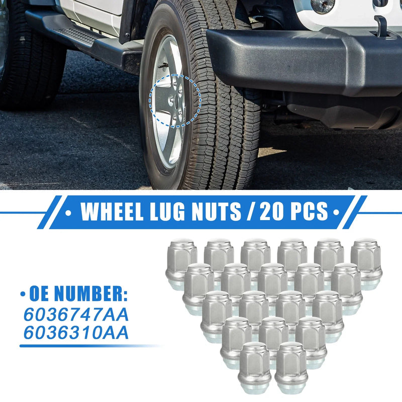 Jeep Wrangler Liberty Dodge Challenger 20pcs Wheel Lug Nuts