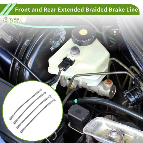 Nissan Patrol GQ 4 x Front Rear Extended Braided Brake Line Hoses (88-97)