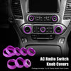 Chevy Silverado, GMC Sierra 8 Pcs Purple AC Radio Switch Knob Covers (14-18)
