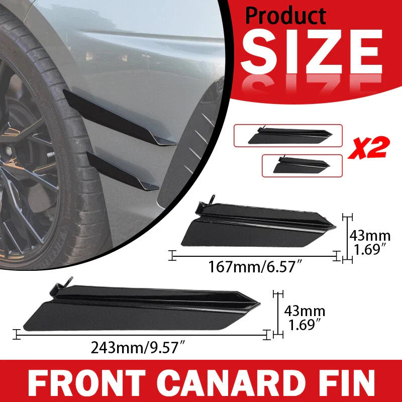 C8 Corvette Carbon Flash Front Bumper Canard Diffuser Splitter Fins (2020+)