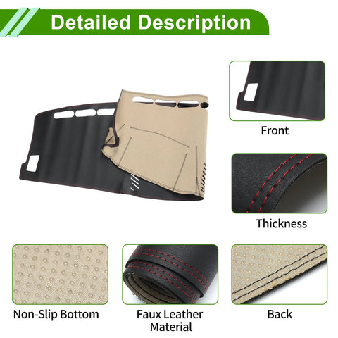 Ford Ranger 2018-2021 - Black Red Carpet Dashboard Cover Mat