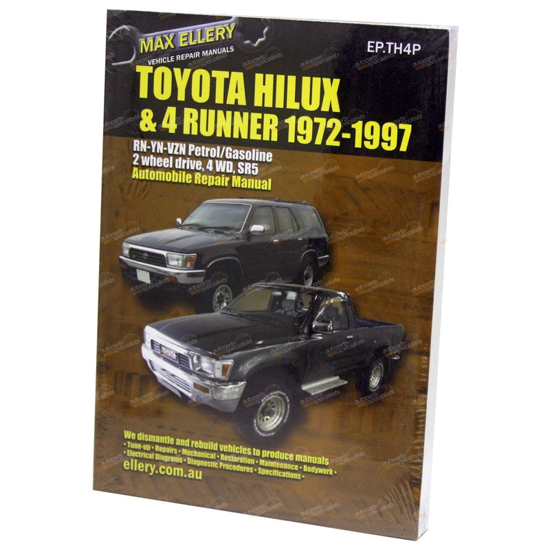 Toyota 4Runner Petrol VZN130 RN130 YN60 YN63 Workshop Manual