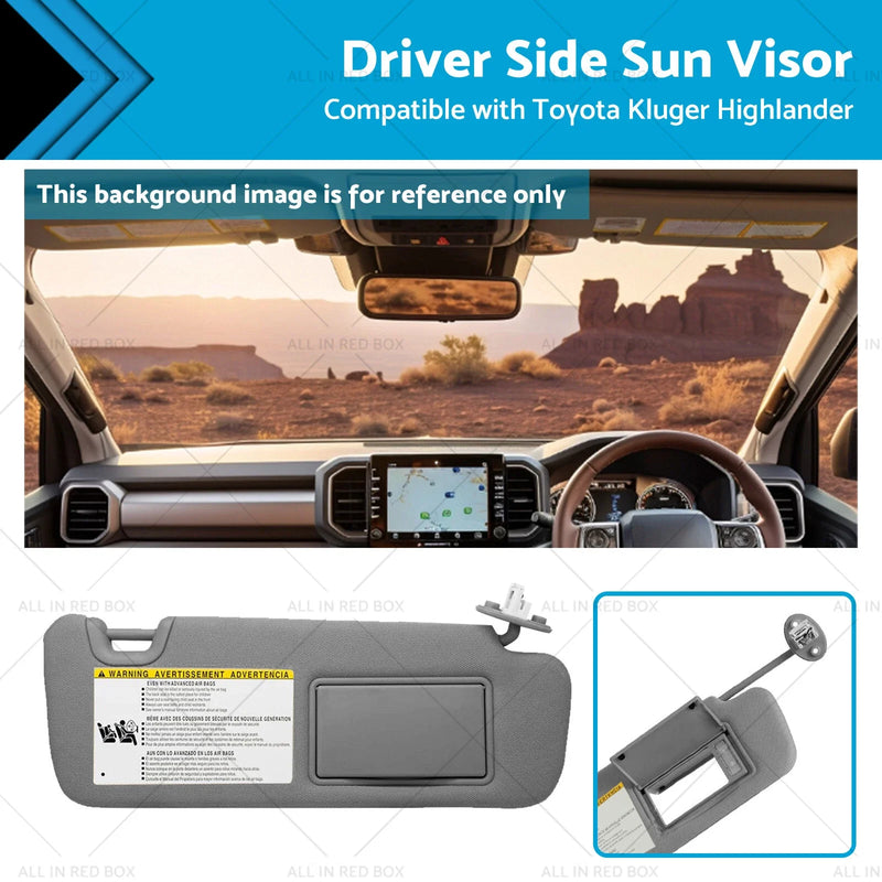 Toyota Kluger Right Driver Side Sun Visor with Vanity Light (2014-2019)