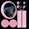 Dazzling 10 Pcs Women's Steering Wheel Cover Set with Practical Cup Holders