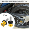 Motorcycle Aluminum Alloy Gold Tone 1 Pair Swingarm Spools 10mm M10x1.5