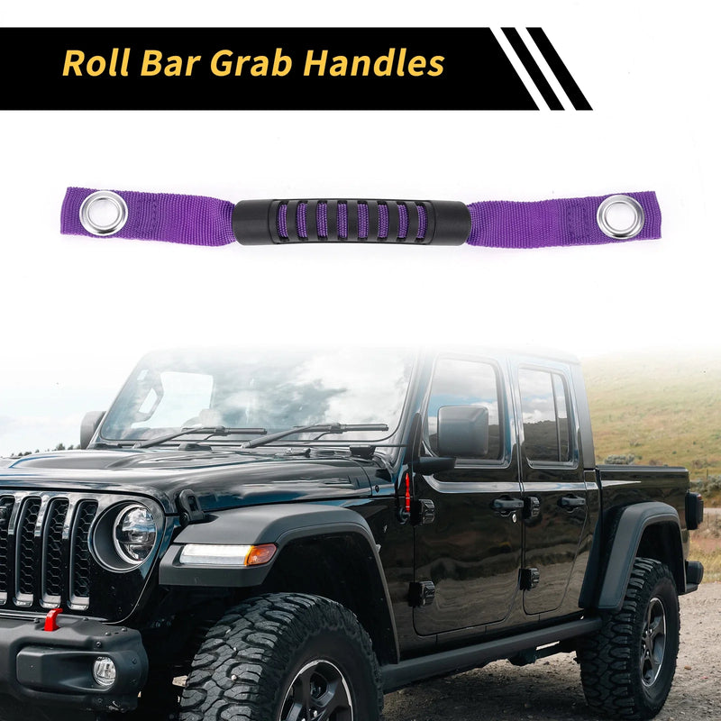 Jeep Wrangler Roof - Purple 2 x Roll Bar Grab Handles (Fits 2007-2023)