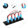 Car Boat Marine RV Truck Blue 5 Gang On-off Toggle Rocker Switch Panel 12V