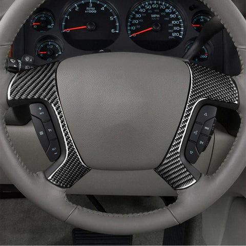 Chevrolet Tahoe GMC Yukon Carbon Fiber Steering Wheel Cover Trim (2007-2014)