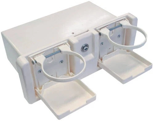 Boats - White Boat Glove Box Marine Grade with Drink Holders