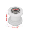 Motorcycle ATV 8mm Chain Roller Pulley Slider Tensioner Wheel Guide White