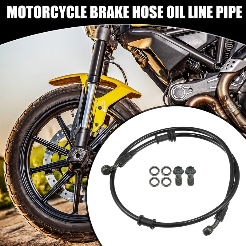 100cm 39.37" Universal Motorcycle Hydraulic Brake Oil Hose Set Black