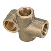 Brake Line Pipe M10x1 5x Brass T 3-Way Female Fitting Connector