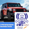 Jeep Wrangler JK (2011-2018) - Blue Decoration Set 21 x Interior Trim Kit
