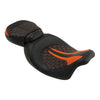 Harley Touring Electra Glide Seat Black/Orange Driver Passenger (2009-2023)