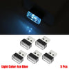Car Interior Decoration 5 x Ice Blue Mini USB LED Lights