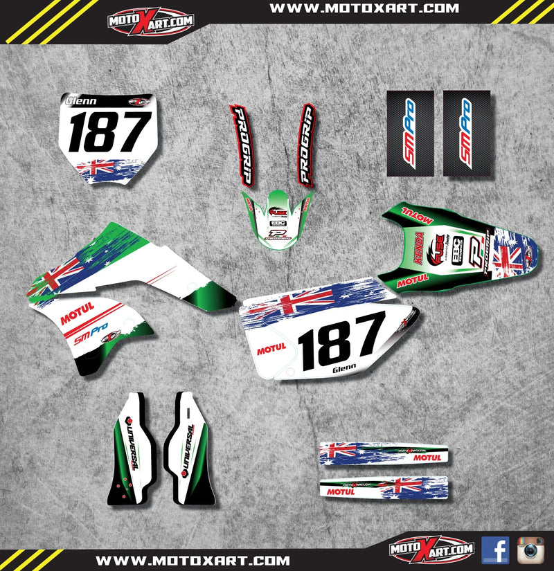 Kawasaki KXF 250 Custom Graphic Kit - Aussie Pride (2006-2008)