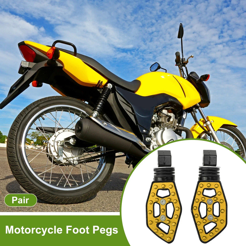 Motorcycle FootPegs 5.1" Rear Foot Pegs Gold Tone 1 pair