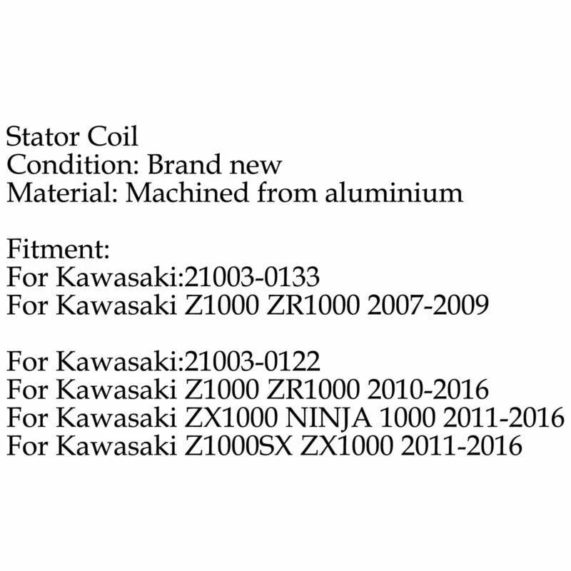 Kawasaki Z1000 ZR1000 Z1000SX ZX1000 Ninja Stator Coil (2007-2016)