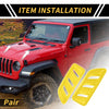 Jeep JL JLU (2018-2024) Yellow Front Hood Air Outlet Vent Cover Trim